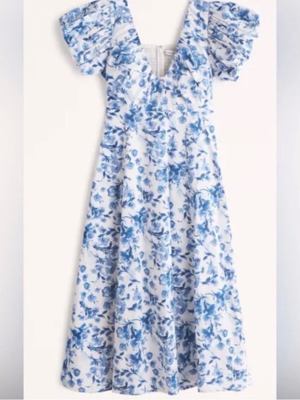 Abercrombie & Fitch White Dress with Blue Floral Print